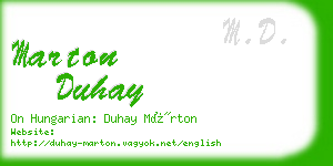 marton duhay business card